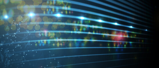 internet digital security technology concept for business background. Lock on circuit board