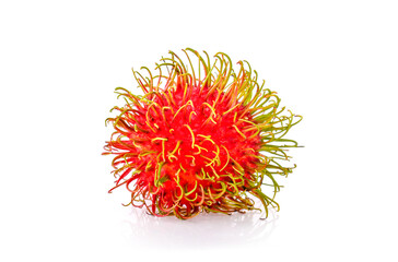 rambutan sweet delicious fruit isolated on white background.