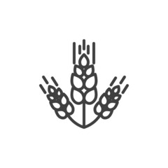 Wheat grain line icon