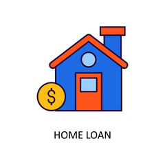 Home Loan Vector Filled Outline Icon Design illustration. Fintech Symbol on White background EPS 10 File