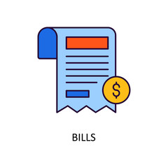 Fototapeta na wymiar Bills Vector Filled Outline Icon Design illustration. Fintech Symbol on White background EPS 10 File