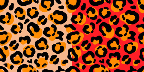 Leopard or cheetah color, animal fur, seamless vector pattern