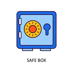 Safe Box Vector Filled Outline Icon Design illustration. Fintech Symbol on White background EPS 10 File