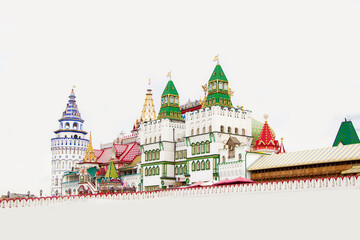 Izmailovo Kremlin on a white background.