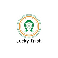 Happy St Patrick's Day Vector Round Label Stock Vector Illustration