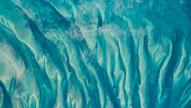 Top view of blue green ocean around the Bahamas, sea photo, turquoise waters, background image HD, high quality wallpaper, Bahamas Santo Domingo, Elements of this image furnished by NASA