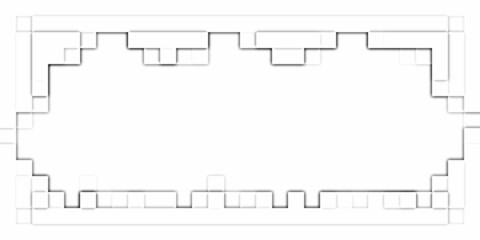 Frame pixels white mosaic geometric background copy space