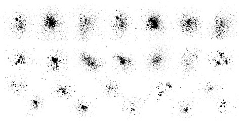 Elements of spray ink paint, set. Vector illustration