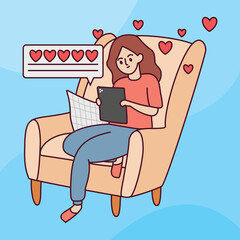 style working from home cartoon vector icon illustration logo mascot hand drawn concept trandy cartoon	