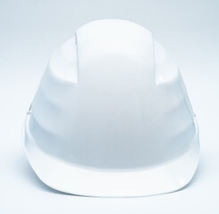 White construction helmet on a white background