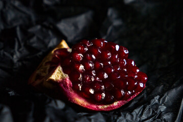 pomegranate on black