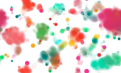 Multicolored abstract spots with watercolor effect on the white background, seamless pattern