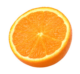 half orange fruit isolated on the white background