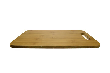 wooden chopping board on a white background