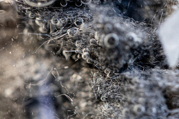 Steel wool in a jar with water 