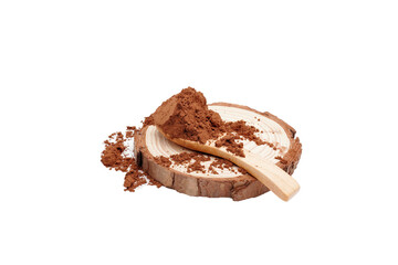 cocoa powder on a white background