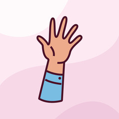 cute attention board with hand cartoon vector icon illustration logo mascot hand drawn concept trandy cartoon	