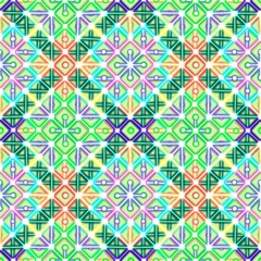 Ethnic linear pattern on a light green background. Seamless Pattern