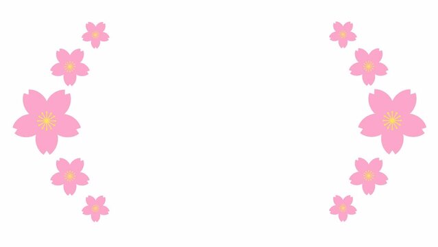 桜のイラストが回るフレームのアルファ付きループアニメーション