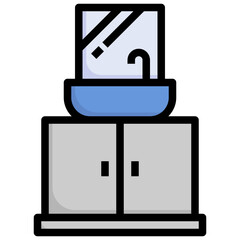 SINK filled outline icon,linear,outline,graphic,illustration