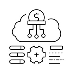 cost researching company and processing line icon vector illustration