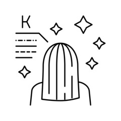 hairstyle with keratin line icon vector illustration