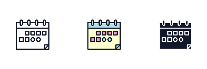 calendar icon symbol template for graphic and web design collection logo vector illustration