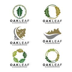 Oak Leaf Logo Template Design Vector, Emblem, Design Concept, Creative Symbol, Icon