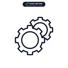 gear setting icon symbol template for graphic and web design collection logo vector illustration
