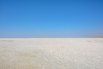 Salt Lake in Aksaray, Turkey.  Minimalist concept with space for ad or advertisement text.