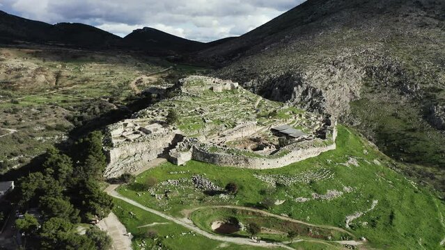 Archaeological site of Mycenae, aerial view