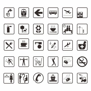 Set of Vector Icons on White Background.
