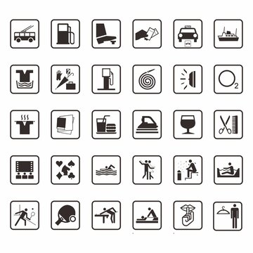 Vector Set of Icons with Square Frames.