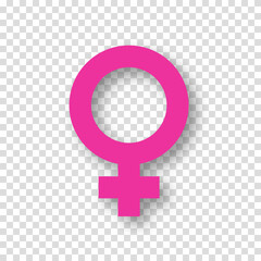 Female icon, gender sign on transparent background. Women gender sign for Illustration relationship between women and other gender. Vector illustration