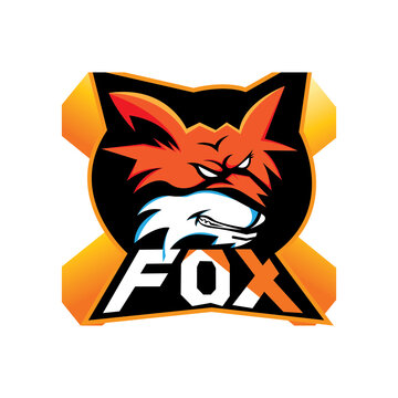 fox logo illustration mascot design vector element