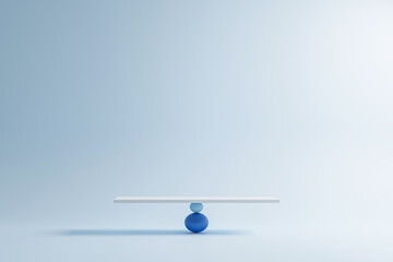 white podium on blue background, minimal concept,  showcase for product. 3D render
