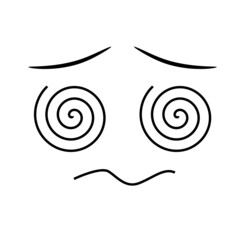 Dizzy Facial Expression with Editable Stroke