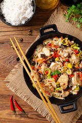 Chinese style cod, prepared in a wok