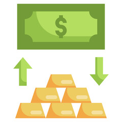 EXCHANGE flat icon,linear,outline,graphic,illustration
