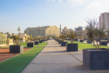 Fototapeta premium CAIRO, EGYPT - DECEMBER 29, 2021: Tahrir Square view in Cairo, Egypt