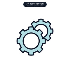 gear setting icon symbol template for graphic and web design collection logo vector illustration