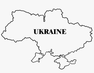 Doodle freehand drawing of Ukraine map.