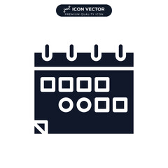 calendar icon symbol template for graphic and web design collection logo vector illustration