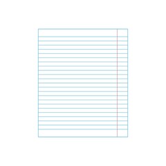 Realistic vector illustration of blank sheet of lined  paper.