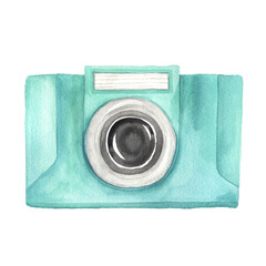 Watercolor hand painted photography photo camera