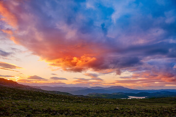 sunset over the mountains