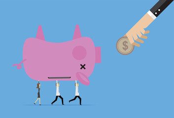 Division of money collected into parts to pay debts