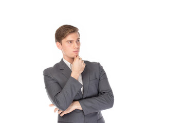 portrait of a confident young business man isolated on white background. Portrait business concept.