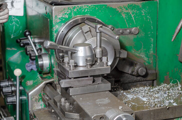 Clamp for metal. Industrial cutting of pipes. Metal cutting.