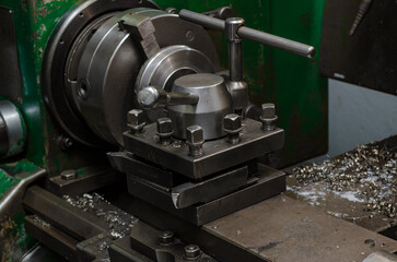 Clamp for metal. Industrial cutting of pipes. Metal cutting.